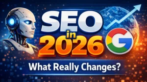 SEO in 2026 showing AI impact, Google search changes, and future SEO strategy